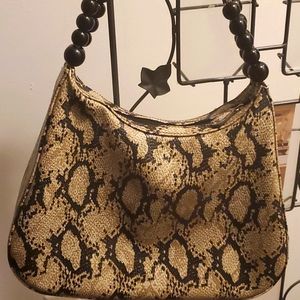 Animal print shoulder bag